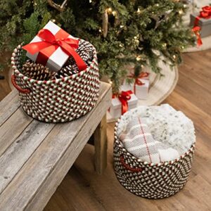 Colonial Mills Holiday Multi Decorative Braided Basket, 12"x12"x8"