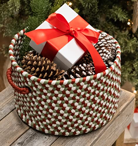 Colonial Mills Holiday Multi Decorative Braided Basket, 12"x12"x8"