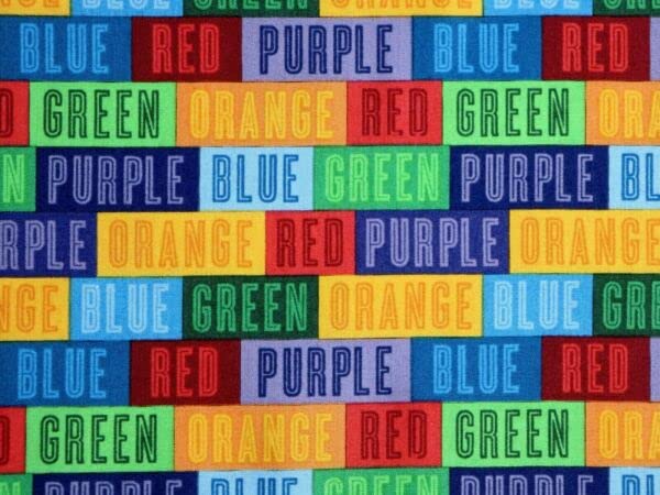 FlashPhoenix Quality Sewing Fabric - Fabric Primary Colors Rainbow Blocks School Great for Kid's by The Yard 36 x 44 Inch