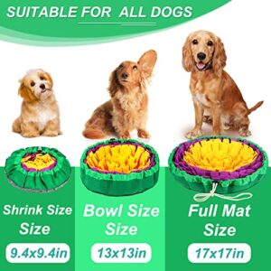 Vivifying Snuffle Mat for Dogs, Enrichment Dog Puzzle Toys for Slow Eating and Keep Busy, Adjustable Dog Sniff Mat Encourages Natural Foraging Skills and Mental Stimulation(Yellow Purple)