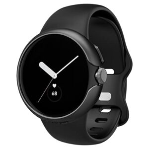 spigen thin fit designed for google pixel watch2/pixel watch case anti-scratch lightweight thin hard pc case (2023/2022) - black