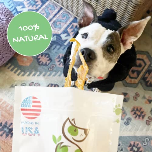 Nature Gnaws Turkey Tendons - Premium Natural Chew Treats - Delicious Reward Snack for Small Medium & Large Dogs - Made in The USA 8 oz Bag