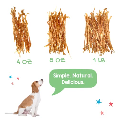 Nature Gnaws Turkey Tendons - Premium Natural Chew Treats - Delicious Reward Snack for Small Medium & Large Dogs - Made in The USA 8 oz Bag