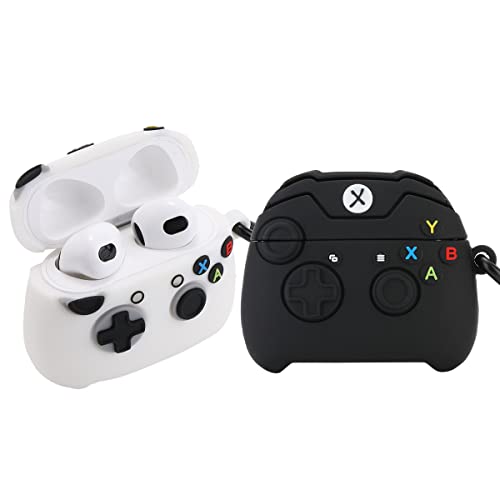 【2 Pack】 Aerymli 3D Game Controller Case for Airpods 3rd Case,3D Cool Airpod 3rd Case,3D Cute Kawaii Cool Unique Game Controller Shape Kids Teens Boys Men Soft Case for Airpods 3rd Gen 2021 Case