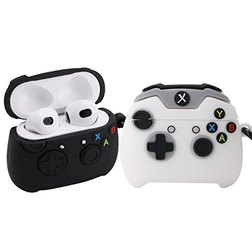 【2 Pack】 Aerymli 3D Game Controller Case for Airpods 3rd Case,3D Cool Airpod 3rd Case,3D Cute Kawaii Cool Unique Game Controller Shape Kids Teens Boys Men Soft Case for Airpods 3rd Gen 2021 Case