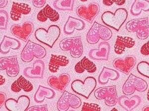 flashphoenix quality sewing fabric - patterned heart fabric valentine's day glitter love romance pink by the yard 36 x 44 inch
