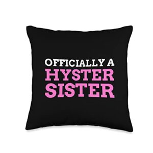hysterectomy gifts funny hyster sister hysterectomy post operation gift throw pillow, 16x16, multicolor