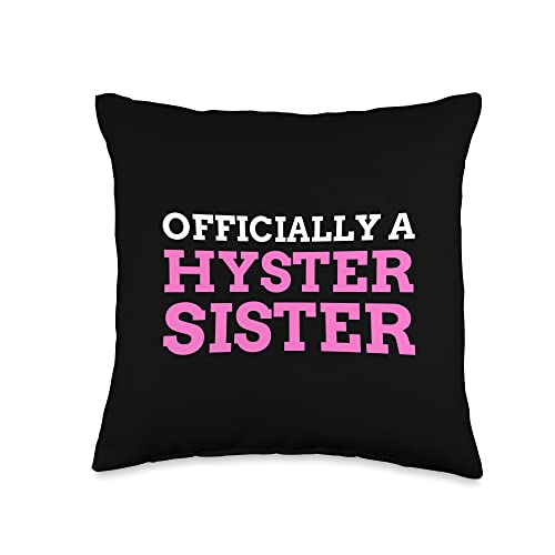 Hysterectomy Gifts Funny Hyster Sister Hysterectomy Post Operation Gift Throw Pillow, 16x16, Multicolor