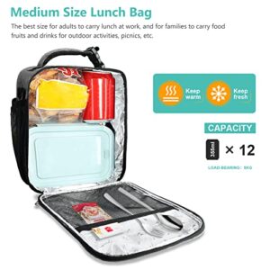 kissleaf Lunch Box for Men Women Insulated Lunch Bag Reusable Lunch Box for Office Work Leakproof Freezable Cooler Lunch Bag for Adults