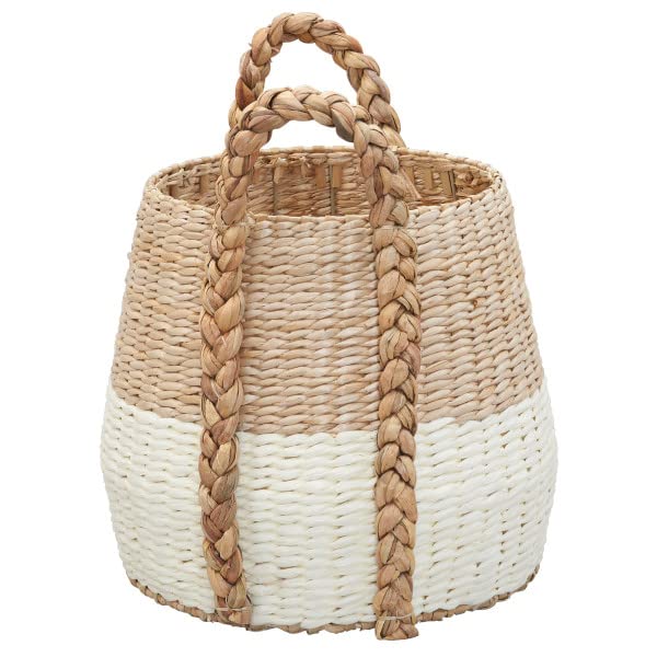 Household Essentials, Natural and Cream Cattail and Paper Terra Basket