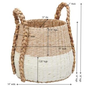Household Essentials, Natural and Cream Cattail and Paper Terra Basket