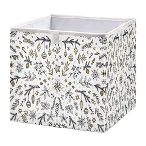 blueangle christmas floral rectangle storage bin, 15.8 x 10.6 x 7 in, large collapsible organizer storage basket for home christmas décor（207）