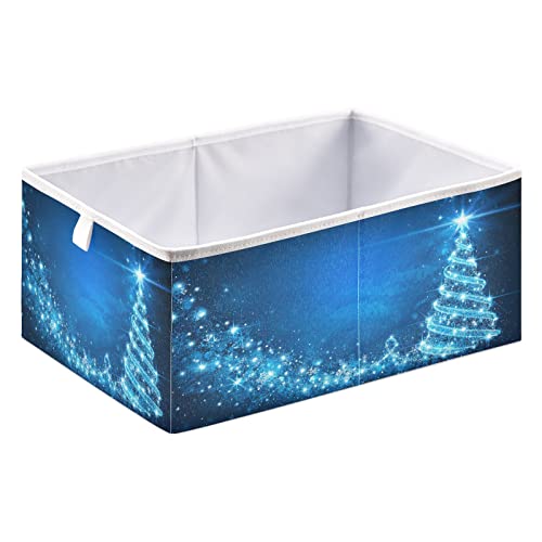 Blueangle Christmas Magic Tree Cube Storage Bin, 11 x 11 x 11 in, Large Collapsible Organizer Storage Basket for Home Christmas Décor（842）