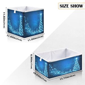 Blueangle Christmas Magic Tree Cube Storage Bin, 11 x 11 x 11 in, Large Collapsible Organizer Storage Basket for Home Christmas Décor（842）