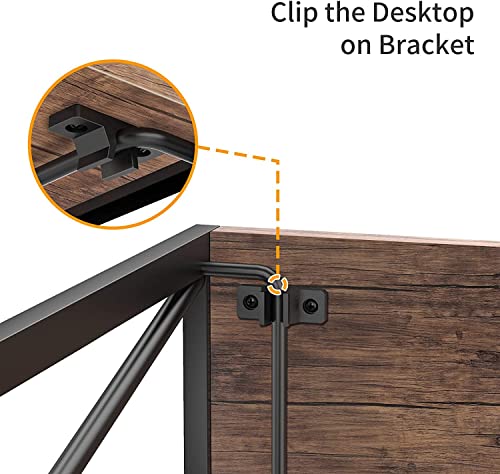 NOBLEWELL HOME NWCD3D Folding Computer Desk, Rustic Brown