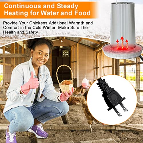 BIOGEX Chicken Water Heater, Pet Water Heater Base, 120V 35W Silicone Heated Pad with 67 Inches Power Cord for Bird, Cats, Dogs, Ducks, Chicken Water Heater for Winter, Safety (UL Certified)