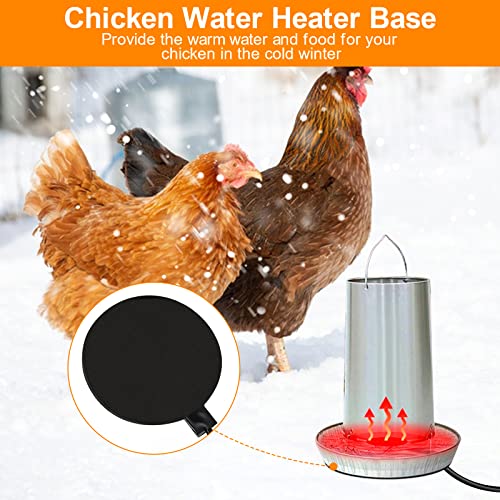 BIOGEX Chicken Water Heater, Pet Water Heater Base, 120V 35W Silicone Heated Pad with 67 Inches Power Cord for Bird, Cats, Dogs, Ducks, Chicken Water Heater for Winter, Safety (UL Certified)