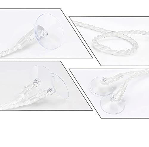 2 Pack Travel Clothesline with Hooks and Suction Cups, Portable Retractable Clothesline Camping Accessories for Outdoor and Indoor Use, Backyard, Vacation Hotel, Balcony Clothes Drying Line(White)