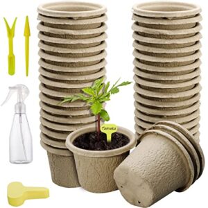 tcbwfy 4" peat pots for seedlings seed starting trays pulp plant pots for seedlings 30 pack,seed starter nursery pots seedling pots for vegetables herbs small planting pots
