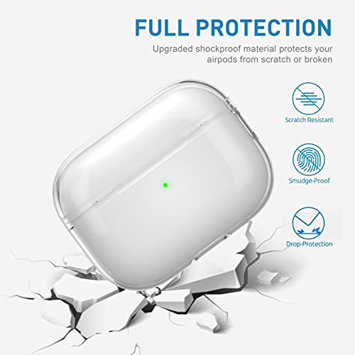 Valkit Compatible AirPods Pro 2nd Generation Case Leather Texture TPU + Valkit Compatible Airpods Pro 2nd Generation Case Clear Bundle