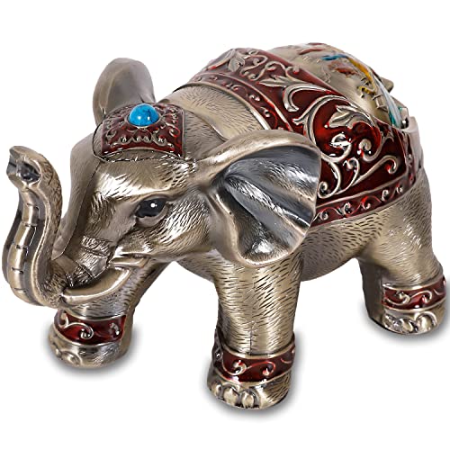 SogYupk Ashtray-Metal Elephant Ashtray-Outdoor Windproof Ashtray with Lid-Indoor Multifunctional Entertainment/Office Ashtray, Vintage Anti-Drop Ashtray,Gifts for Men and Women (Bronze Red)