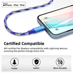 [Apple MFi Certified] iPhone Charger Fast Charging 3 Pack 10 FT Lightning Cable iPhone Charger Cable Nylon Braided Long iPhone Cord Compatible with iPhone 14 13 12 11 X Pro Max Plus SE and More