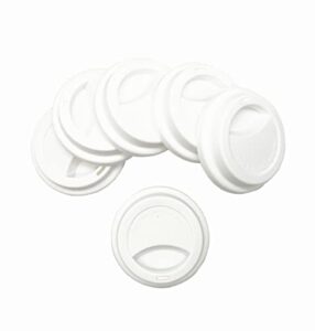 silicone drinking lid spill-proof cup lids reusable coffee mug lids coffee cup covers - white 6pcs