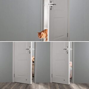 Cat Door Interior Door - Ellasdan Cat Door Latch Keeps Dogs & Kids Out of Litter & Food, Cat Door Stopper Flexible Cat Door Holder Cat Gate One Piece No Measuring