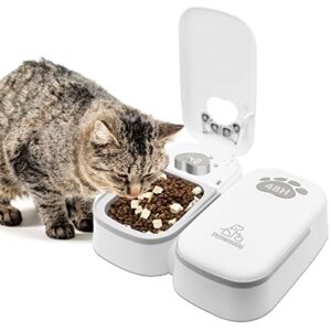 madatop automatic wet food cat feeders,2 meals digital microchip cat feeder for dog & cat,dry or semi-moist pet food dispenser with 48 hours timer,tamper resistant design (cat feeder)