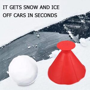 Zqilin 4 Magical ice scrapers - Round Windshield ice Wiper, Funnel Snow Remover, 2Pcs snowless Scraper with Ergonomic Handle, 6 Pieces in Total.