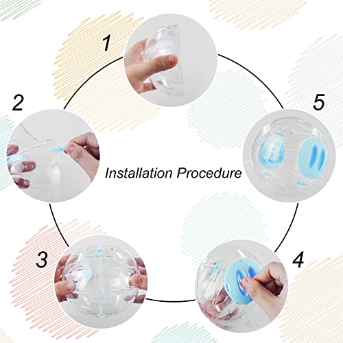 Andiker Hamster Ball, 5.52in Transparent Hamster Running Ball with Breathable Holes Easy to Install Hamster Exercise Ball for Small Animals to Keep Fit or Do More Sports Hamster Wheels