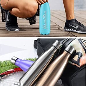 KEAECIZ Personalized Water Bottle Engraved Your Name, Custom 17oz Stainless Steel Sports Bottle Perfect for the gym and office/Outdoors Insulated Water Bottle