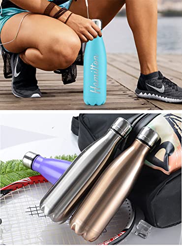 KEAECIZ Personalized Water Bottle Engraved Your Name, Custom 17oz Stainless Steel Sports Bottle Perfect for the gym and office/Outdoors Insulated Water Bottle