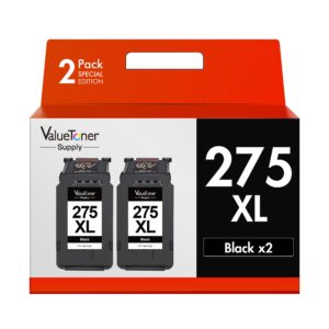 valuetoner supply ink cartridges replacement for canon 275xl 275 xl pg-275 xl pg275 black ink cartridge to use with canon ts3522 ts3520 tr4720 tr4722 printer (2 black)