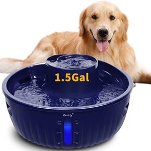 kastty 195oz/6l dog water fountain premium large pet water fountain ultra quiet bpa-free cat fountain, safe smart pump& triple filtration, 2 filter sets, ideal for s-l dogs and multi-pet families