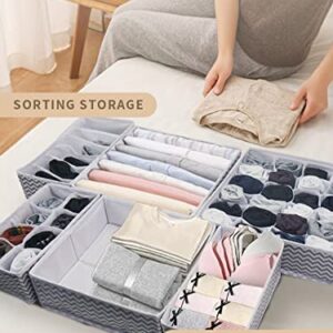 SandKing 6PACK Drawer Organizers Dividers, Clothes Wardrobe Organizer Bins Storage box with Cardboard for Sorting Baby Clothes, Underclothes, Scarf