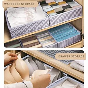 SandKing 6PACK Drawer Organizers Dividers, Clothes Wardrobe Organizer Bins Storage box with Cardboard for Sorting Baby Clothes, Underclothes, Scarf