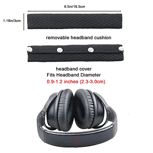 GVOEARS Replacement Headband Cover for Bose QC35, QC25, JBL, Anker Soundcore, Sony, Hyperx, Sennheiser, ATH, Plantronics Headsets, Headband Cushion Easy Installation No Tool Needed Black