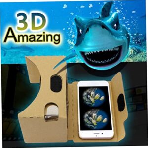 Vr Goggles Cardboard Vr Goggles Cardboard Virtual Reality Glasses 3D Vr Headset Virtual Reality Box 3D Virtual Reality Glasses Box DIY Vr Viewer for Smartphones Khaki