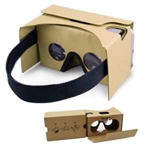 Vr Goggles Cardboard Vr Goggles Cardboard Virtual Reality Glasses 3D Vr Headset Virtual Reality Box 3D Virtual Reality Glasses Box DIY Vr Viewer for Smartphones Khaki