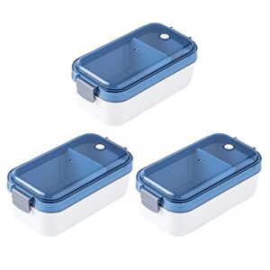 3 pack plastic food fruits small storage containers with lids, 100% bpa free, food grade materials, dishwasher, microwave and freezer friendly (color : blue)