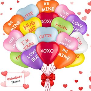 48 pieces valentine's day balloons candy color 12 inch xoxo be mine valentine's day heart shaped message balloons decoration proposal show love anniversary latex heart balloons for party supplies home