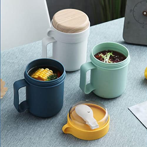 Eioflia Kids Food Flask Food Flask Kids Soup Flask Bento Soup Box Food Flask for Children Portable Leakproof Hot Soup Bento Jar Box with Foldable Spoon Green