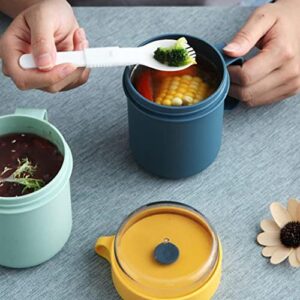 Eioflia Kids Food Flask Food Flask Kids Soup Flask Bento Soup Box Food Flask for Children Portable Leakproof Hot Soup Bento Jar Box with Foldable Spoon Green