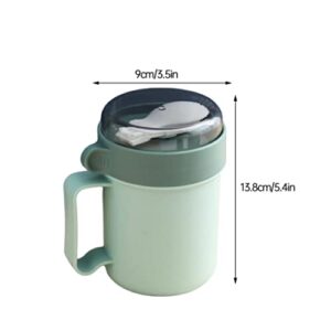 Eioflia Kids Food Flask Food Flask Kids Soup Flask Bento Soup Box Food Flask for Children Portable Leakproof Hot Soup Bento Jar Box with Foldable Spoon Green