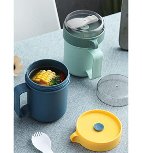 Eioflia Kids Food Flask Food Flask Kids Soup Flask Bento Soup Box Food Flask for Children Portable Leakproof Hot Soup Bento Jar Box with Foldable Spoon Green