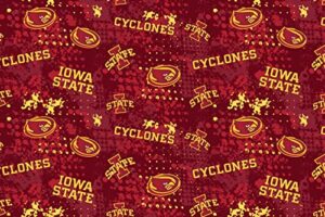 sykel enterprises iowa state university cotton fabric by sykel-licensed iowa state cyclones splatter cotton fabric