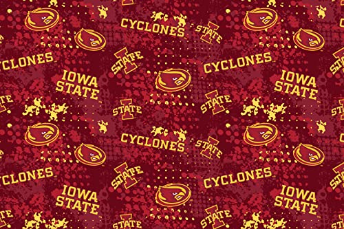 SYKEL ENTERPRISES Iowa State University Cotton Fabric by Sykel-Licensed Iowa State Cyclones Splatter Cotton Fabric