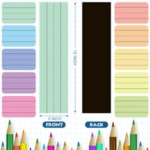 Magnetic Sentence Strips 12 x 3 Inch Magnetic Dry Erase Sentence Strips for Teachers Magnetic Strips Reusable Classroom Learning Tools for Whiteboard Kids Office School Supplies, 10 Color (10 Pcs)