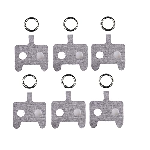 Universal Phone Tether Tab Phone Lanyard Patch,6 Pack Secure Phone Strap Hands Free Holder,Connector Card for Phone Lanyard Phone Strap Patch Phone Necklace Tender-Grey C